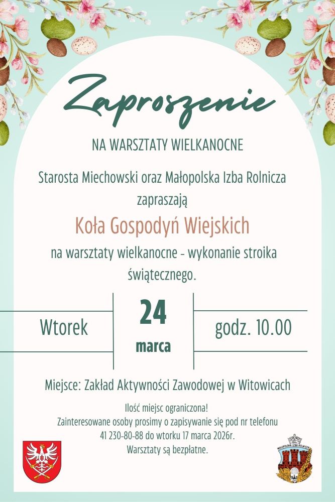 Zaproszenie na warsztaty wielkanocne